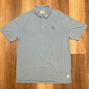 Linksoul Men's XL Blue Tempus Fugit Golf Polo Luxury Cotton Performance Preppy